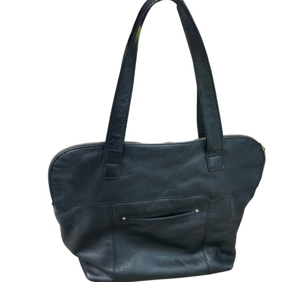 B. Makowsky Womans Black Leather Gold Ware Shoulder Handbag SKU 9423 - Picture 8 of 16